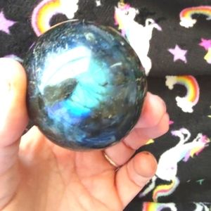Large labradorite egg lots of blue green shine